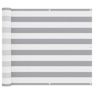 vidaXL Balkonsichtschutz Hellgrau und Wei&szlig; 90 x 1000 cm