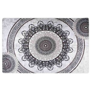 vidaXL Teppich Waschbar 80x150 cm Schwarz und Grau