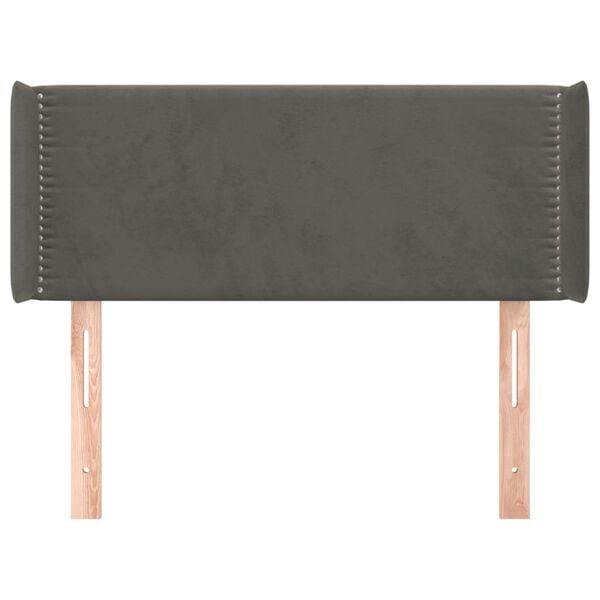 vidaXL Kopfteil mit Ohren Dunkelgrau 93x16x78/88 cm Samt