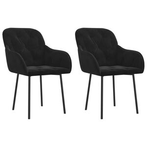 vidaXL Esszimmerst&uuml;hle 2 Stk. Schwarz Samt