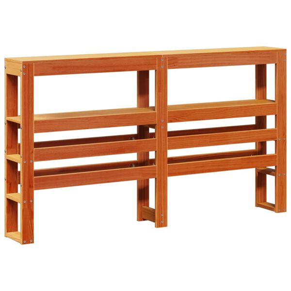 vidaXL Kopfteil mit Ablagen Wachsbraun 120 cm Massivholz Kiefer