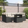 vidaXL Garten-Sofa-Set mit Speicher 7 pcs Schwarz Poly Rattan