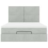 vidaXL Ottoman-Bett mit Matratzen Hellgrau 140x200 cm Samt
