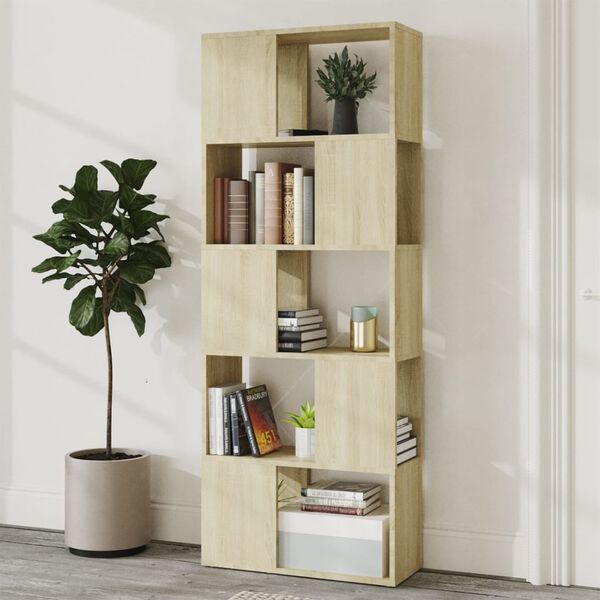 vidaXL Bücherregal Raumteiler Sonoma-Eiche 60x24x155 cm