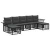 vidaXL Outdoor-Sofagarnitur 7 pcs Schwarz und Dunkelgrau Polyester