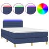 vidaXL Boxspringbett mit Matratze & LED Blau 120x200 cm Stoff