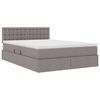 vidaXL Bett mit Stauraum und LED mit Matratze Taupe 140 x 200 cm Stoff
