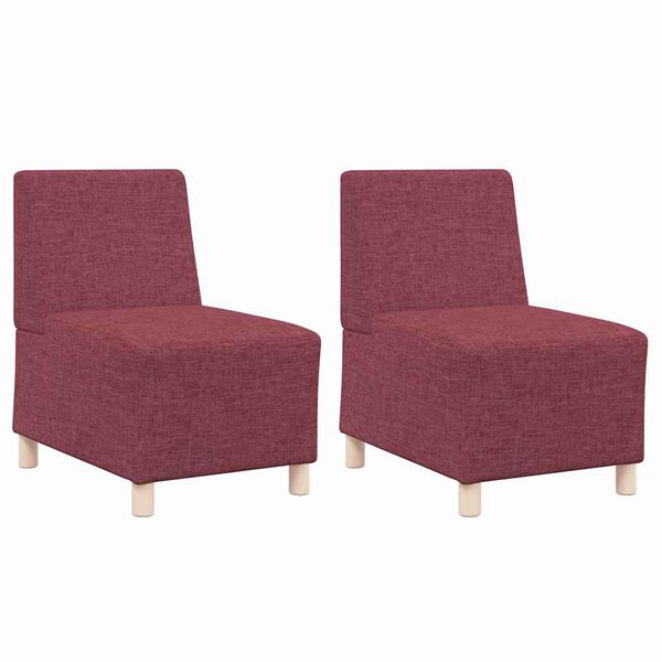vidaXL Modulares Armfreies Sofa 2 pcs Rot 55 x 74 x 82 cm Stoff