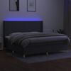 vidaXL Boxspringbett mit Matratze & LED Dunkelgrau 200x200 cm Stoff