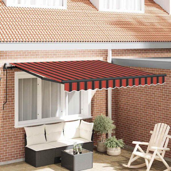 vidaXL Einziehbare Markise Rot und Schwarz 350 x 250 cm