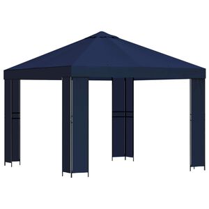 vidaXL Pavillon 3 x 3 m Blau Polyester und Stahl 190 gsm