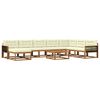 vidaXL Outdoor-Sofagarnitur mit Kissen 9 pcs Natur und Creme