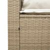 vidaXL 5-tlg. Garten-Sofagarnitur Kissen Stapelbar Beige Poly Rattan