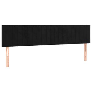 vidaXL Kopfteile Schwarz 200x5x78/88 cm Samt