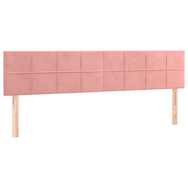 vidaXL Kopfteile 2 Stk. Rosa 80x5x78/88 cm Samt