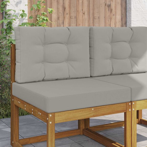 vidaXL Sofakissen f&uuml;r drau&szlig;en 2 pcs Grau Polyester