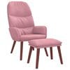 vidaXL Relaxsessel mit Hocker Rosa Samt