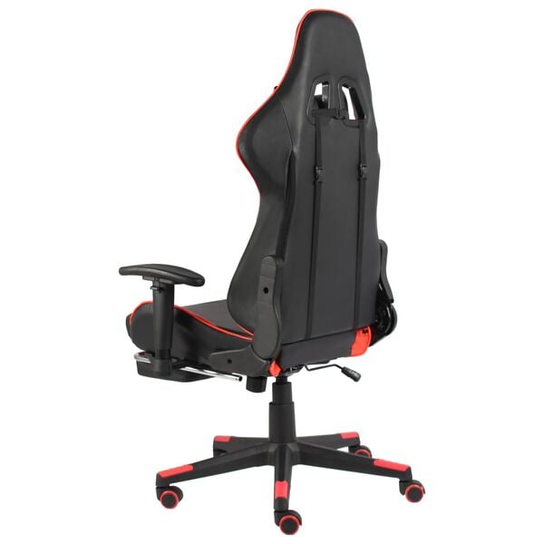 vidaXL Gaming-Stuhl mit Fu&szlig;st&uuml;tze Drehbar Rot PVC