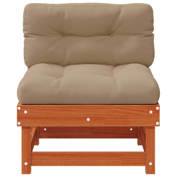 vidaXL Garten Mittelssofa Massives Kiefernholz Wachsbraun