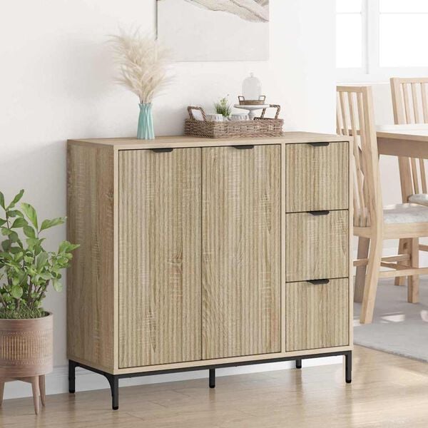 vidaXL Sideboard Sonoma-Eiche 89,5 x 33 x 82 cm Holzwerkstoff