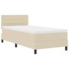 vidaXL Boxspringbett mit Matratze mit Kopfteil Creme 90 x 200 cm Stoff
