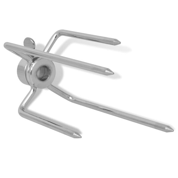 vidaXL BBQ Rotisserie Spie&szlig;gabeln 2 Stk Stahl