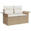 vidaXL Outdoor-Sofa mit Kissen 5 pcs Beige Poly-Rattan