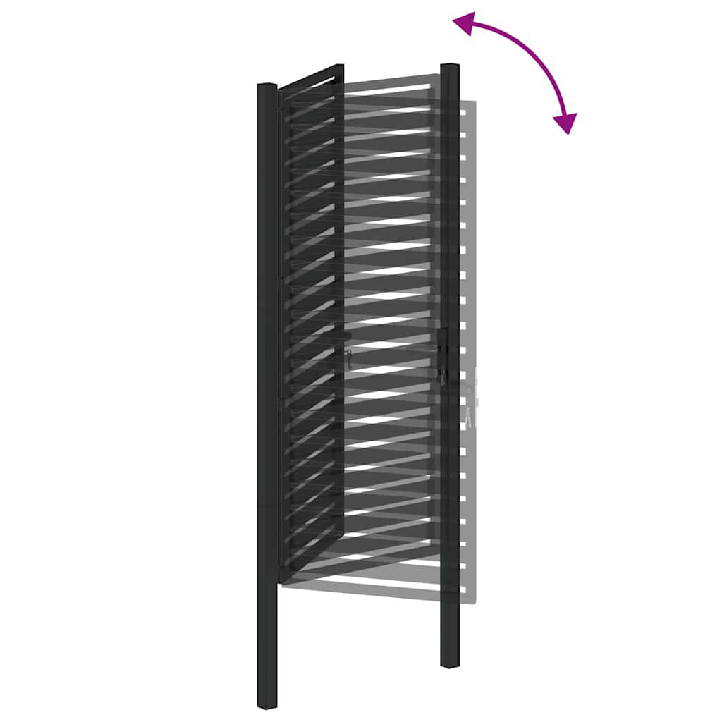 Gartentor Aus Aluminium – 100x158 Cm, Schwarz, Pulverbeschichtet, Mit Schloss & Griff, Witterungsbeständig & Stabil