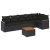 vidaXL Patio Sofa Set 7-Sitzer Black