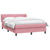 vidaXL Boxspringbett mit Matratze Rosa 140x210 cm Samt
