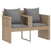 vidaXL Garten-Sofa mit Kissen 8 pcs Beige und Hellgrau Poly-Rattan