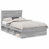 vidaXL Bettrahmen Sonoma-Grau 120 x 190 cm Holzwerkstoff