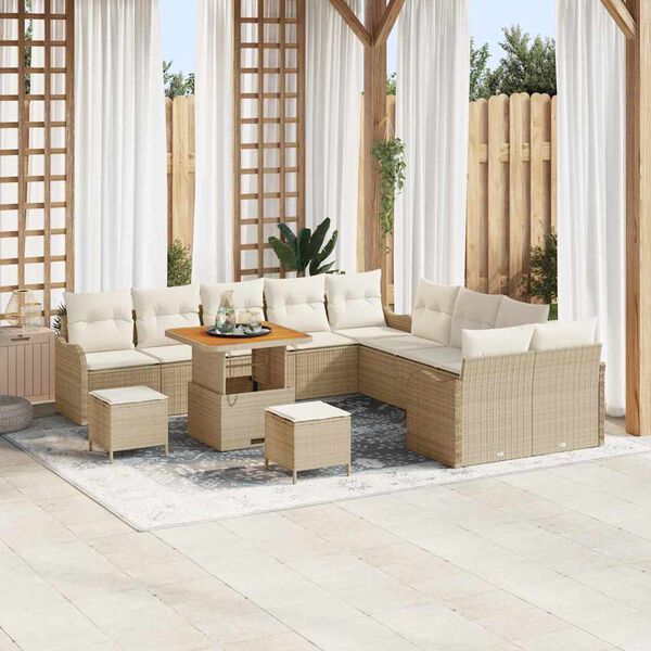 vidaXL Garten-Sofa-Set 13 pcs Beige Poly-Rattan