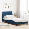vidaXL Bett mit Matratze "Hanko" Blau 90x190 cm Stoff
