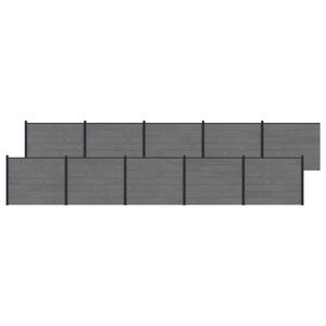 vidaXL Zaunelement 10 pcs WPC und Aluminium Grau