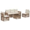vidaXL Gartensofa-set 6 pcs Beige und Cremewei&szlig; Poly-Rattan