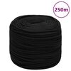 vidaXL Arbeitsseil Schwarz 6 mm 250 m Polyester