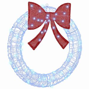 vidaXL Kranz mit 60 LEDs Blau 76 x 8,5 x 76 cm Acryl