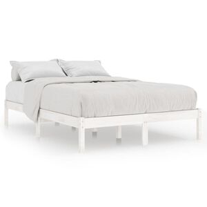 vidaXL Massivholzbett Wei&szlig; Kiefernholz 140x190 cm