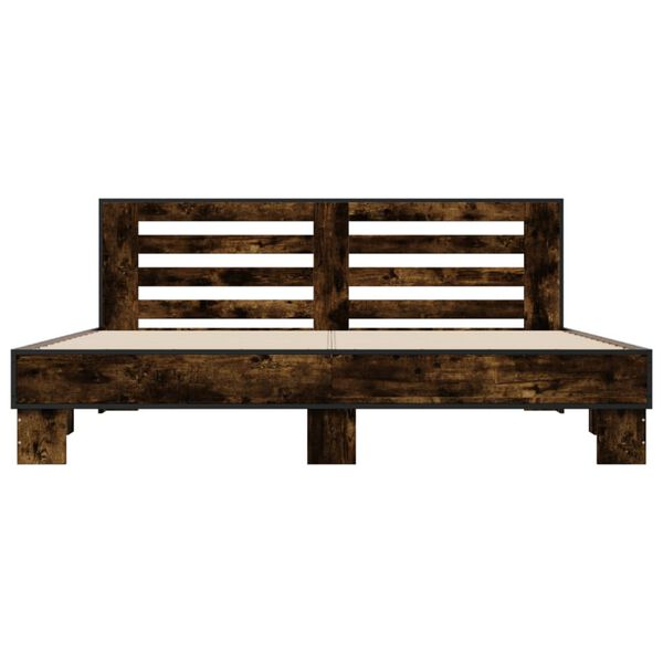 vidaXL Bettgestell R&auml;uchereiche 180x200 cm Holzwerkstoff und Metall