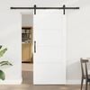 vidaXL Schiebet&uuml;r Wei&szlig; und Schwarz 86 x 198,5 cm Massives Kiefernholz