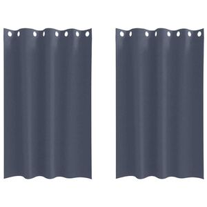vidaXL Verdunkelungs-Vorh&auml;nge mit Ringen 2 pcs Anthrazit 175 x 140 cm