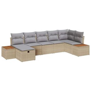 vidaXL Gartensofa-set mit Kissen 8 pcs Beige Poly-Rattan