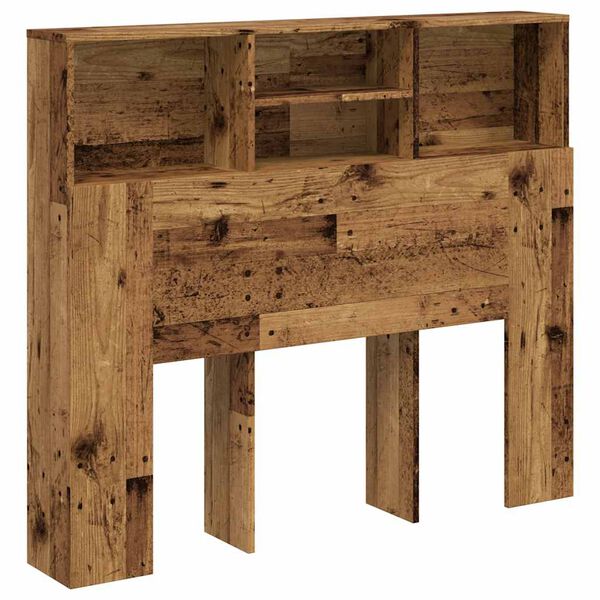vidaXL Bett-Kopfteil mit Ablagen Altholz-Optik 120x19x103,5 cm