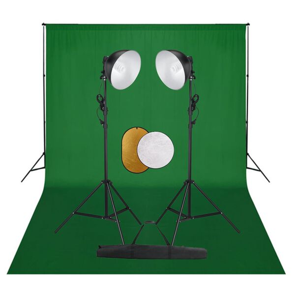 vidaXL Fotostudio-Set mit Leuchten, Hintergrund und Reflektor