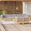 vidaXL 9-tlg. Garten-Lounge-Set mit Grauen Kissen Kiefer Massivholz