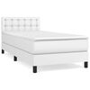 vidaXL Boxspringbett mit Matratze Wei&szlig; 100x200 cm Kunstleder
