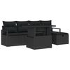 vidaXL Gartensofa-set 6 stk. Schwarz Poly-Rattan