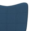 vidaXL Relaxsessel mit Hocker Blau Stoff