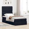 vidaXL Ottoman-Bett mit Matratze Schwarz 90x190 cm Stoff